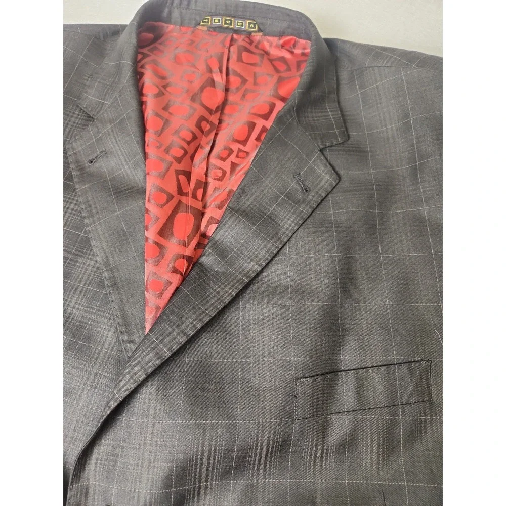 Mecca 2 Piece Dark Brown Suit Glen Check Pattern Sz52
